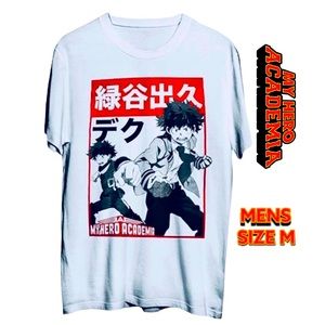 My Hero Academia Men's Graphic T-Shirt White SIZE M, NWT!